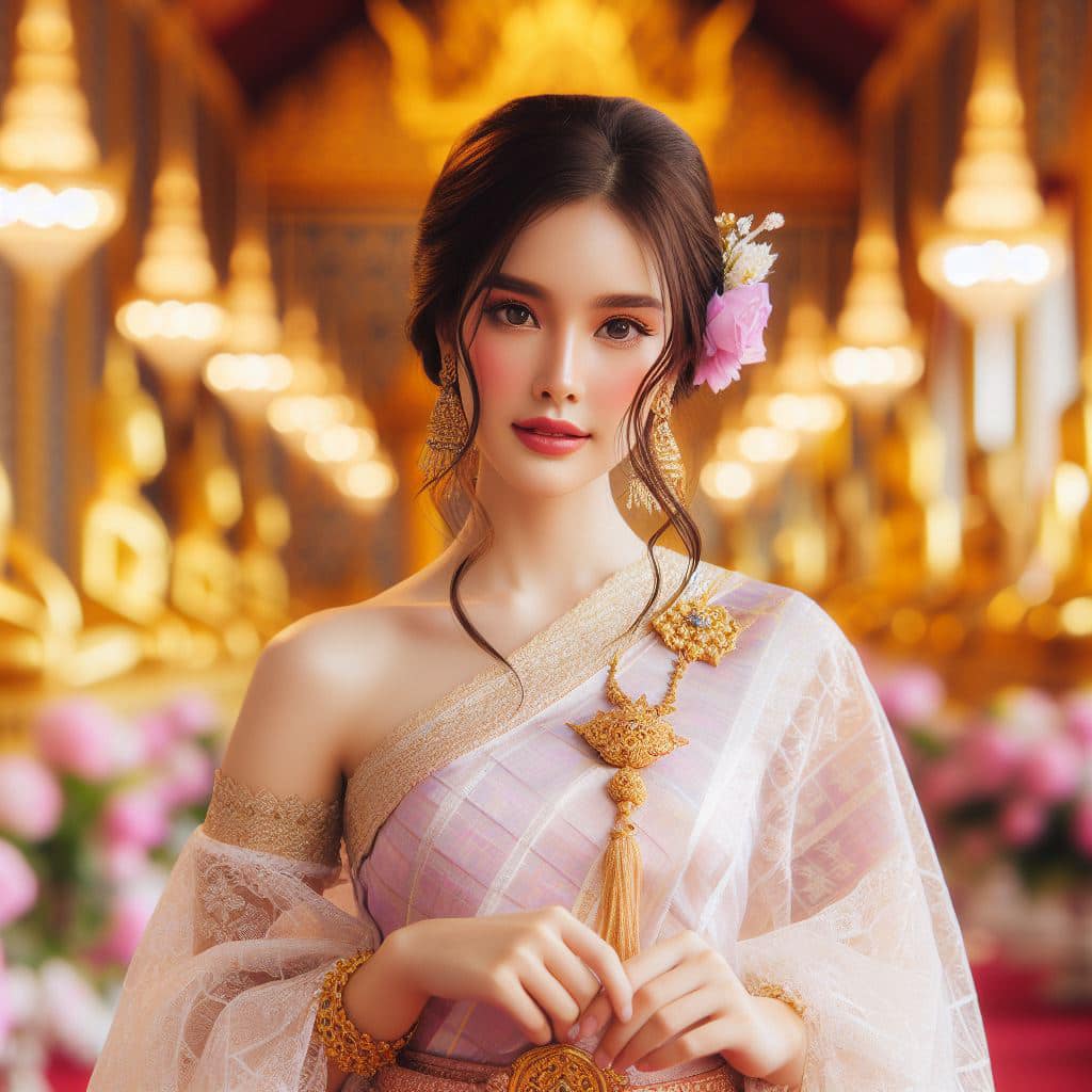 泰國皇室～穿戴傳統服飾的少女