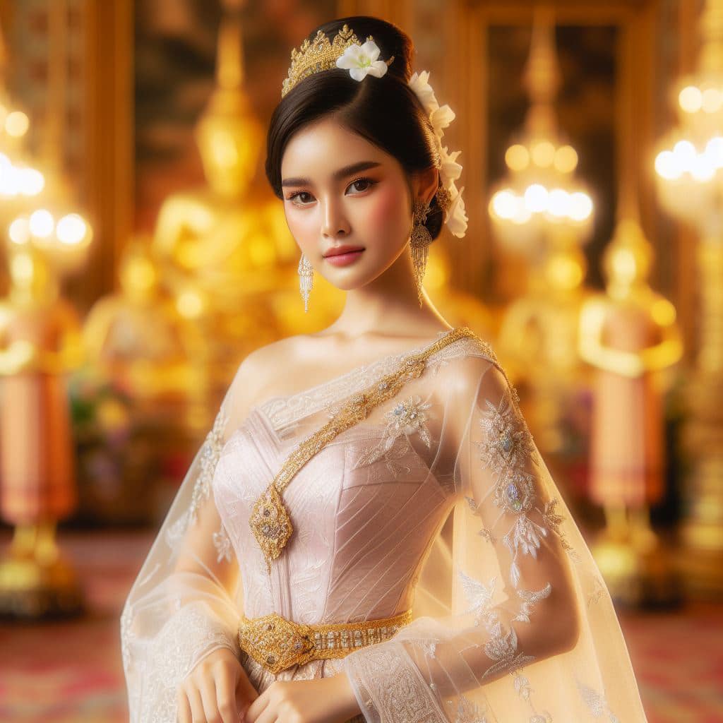 泰國皇室～穿戴傳統服飾的少女