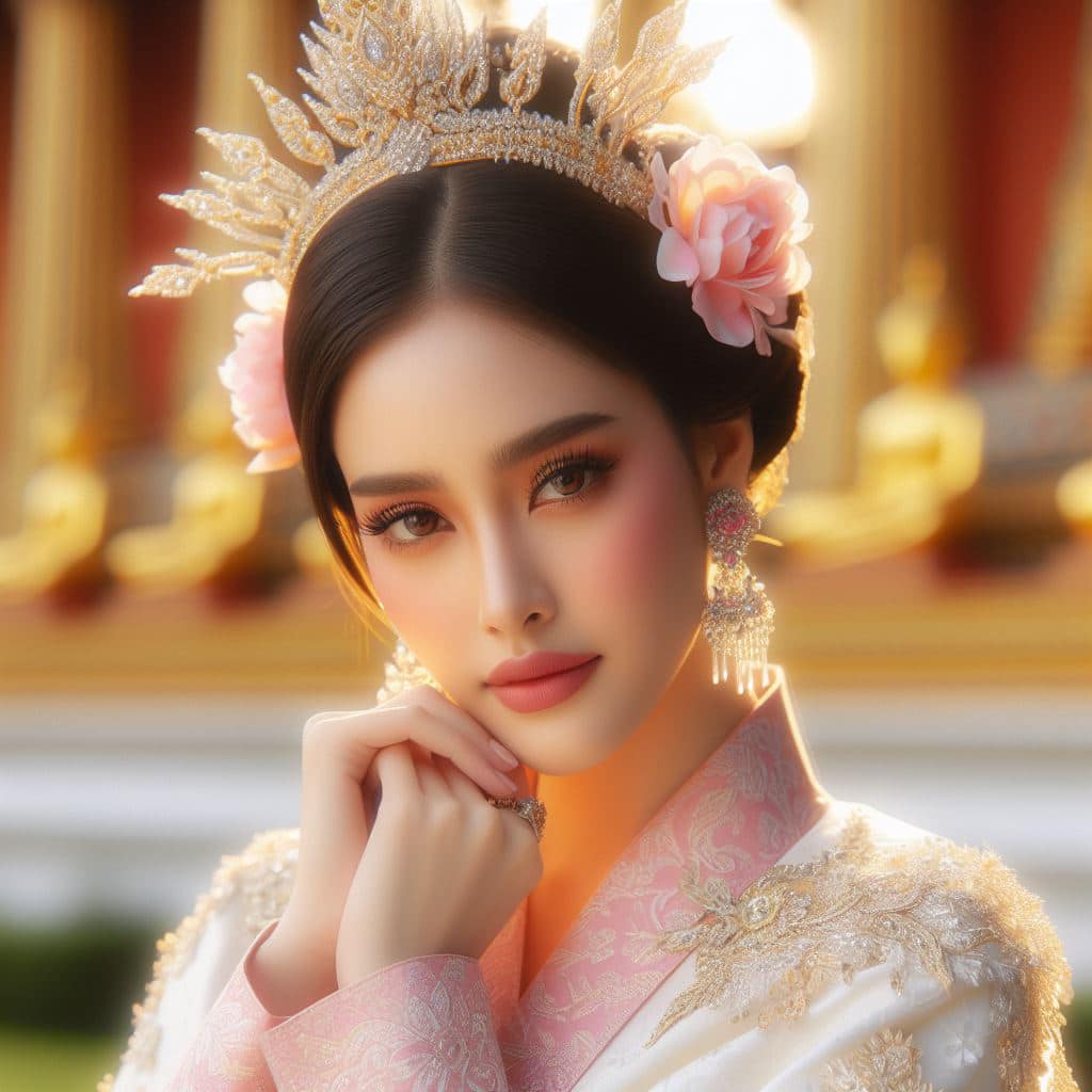 泰國皇室～穿戴傳統服飾的少女