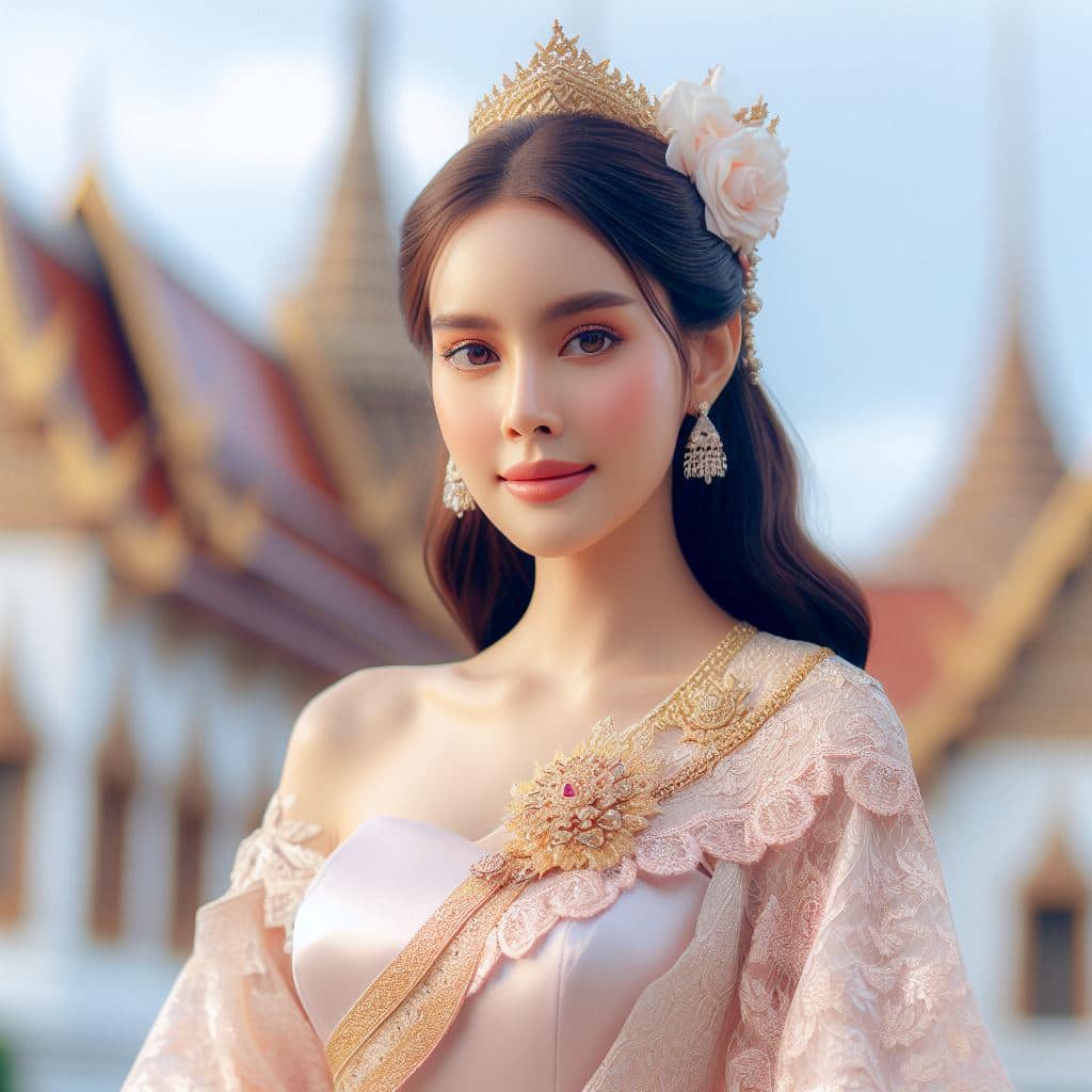 泰國皇室～穿戴傳統服飾的少女