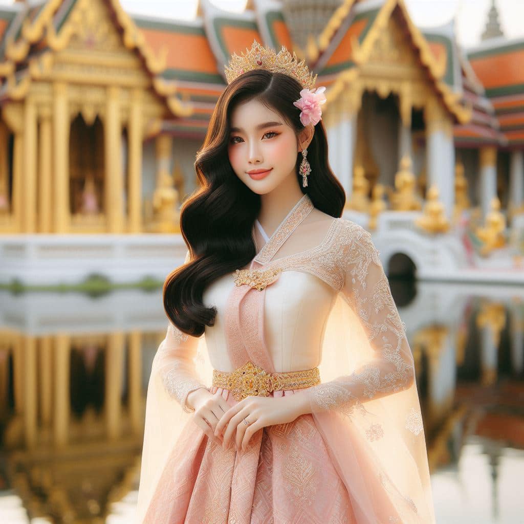 泰國皇室～穿戴傳統服飾的少女