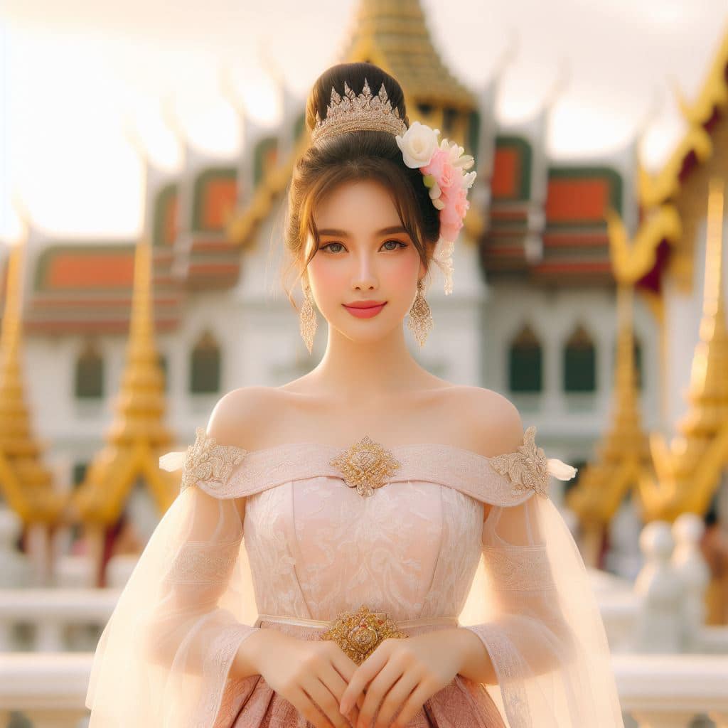 泰國皇室～穿戴傳統服飾的少女