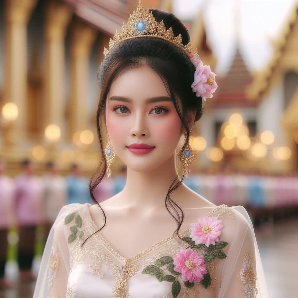 泰國皇室～穿戴傳統服飾的少女