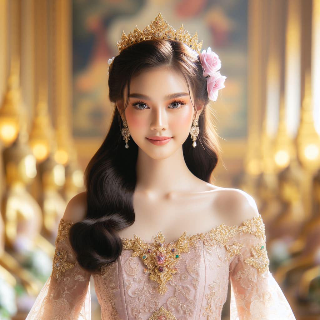 泰國皇室～穿戴傳統服飾的少女