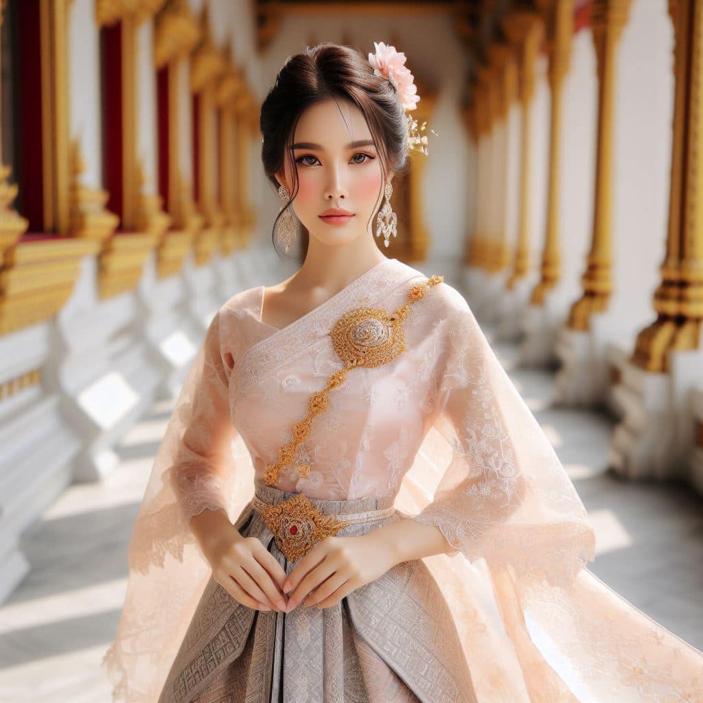 泰國皇室～穿戴傳統服飾的少女