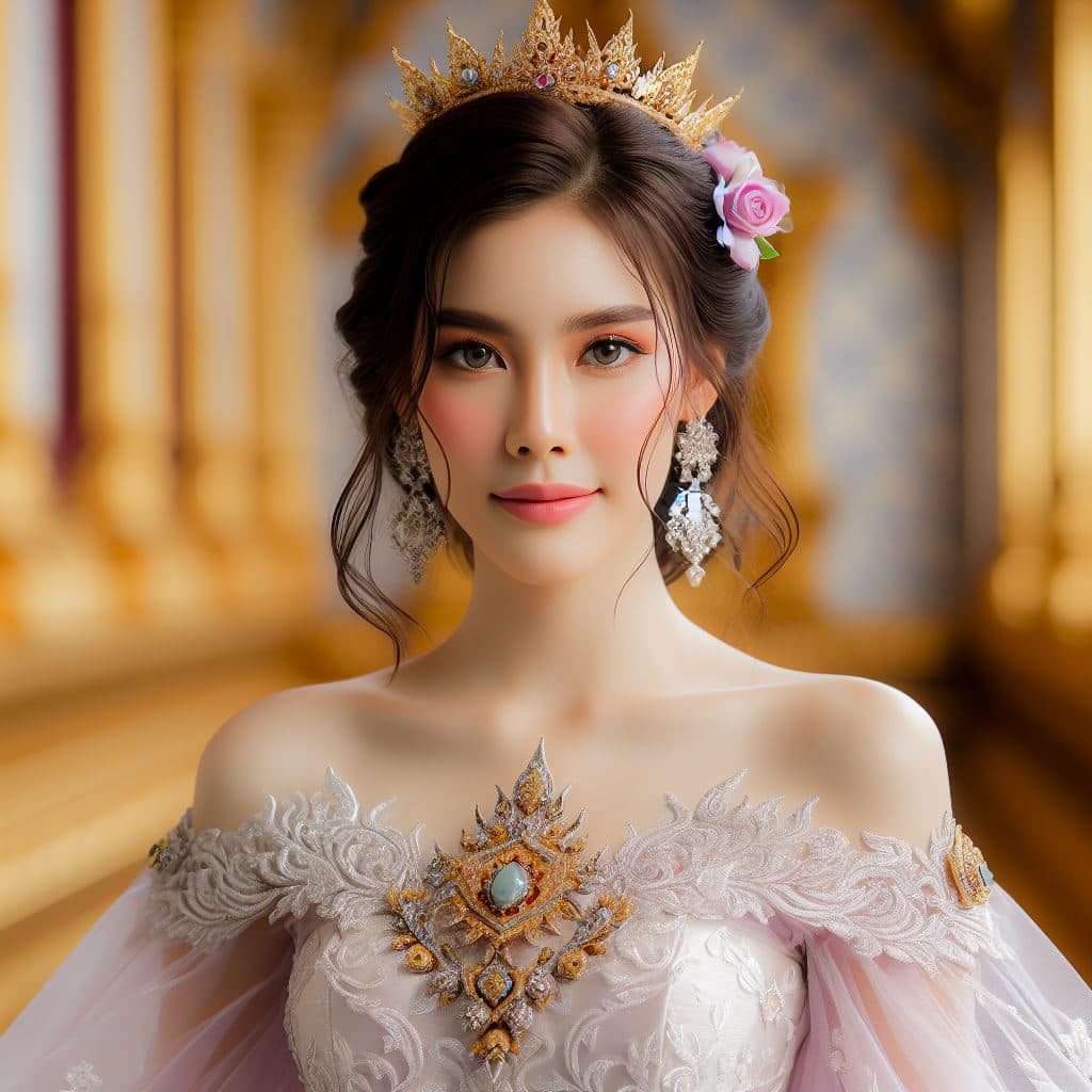 泰國皇室～穿戴傳統服飾的少女