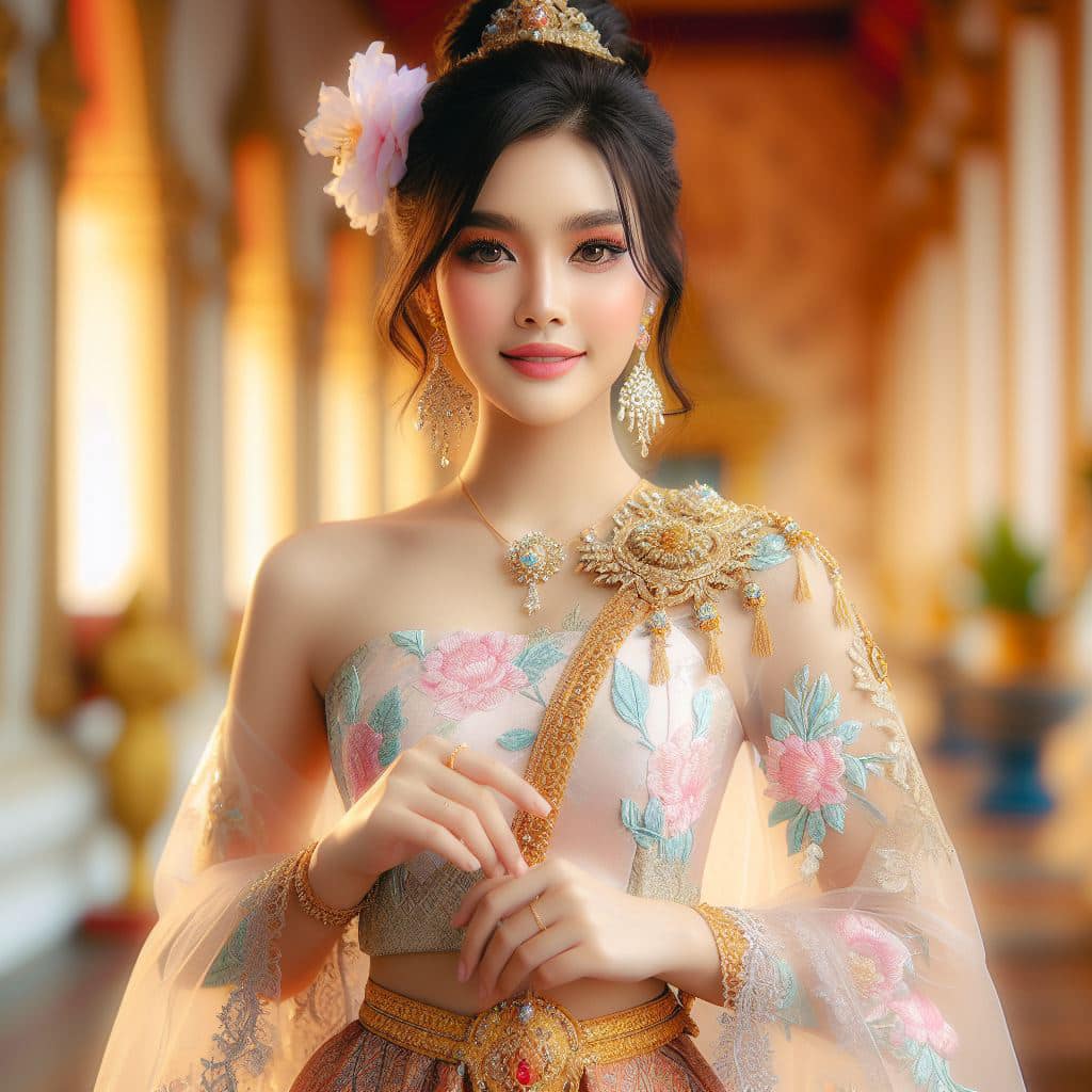 泰國皇室～穿戴傳統服飾的少女