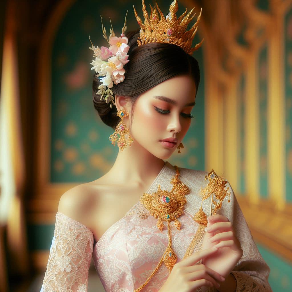泰國皇室～穿戴傳統服飾的少女