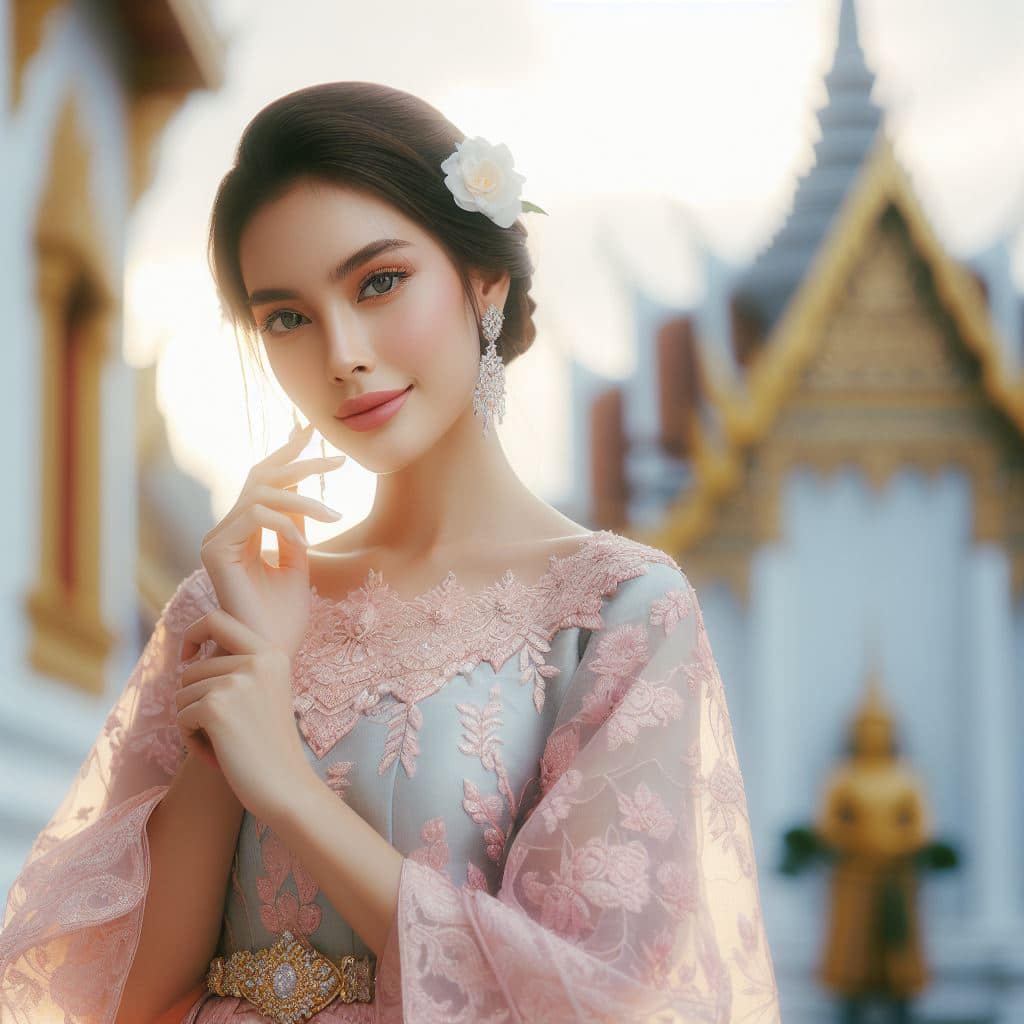 泰國皇室～穿戴傳統服飾的少女