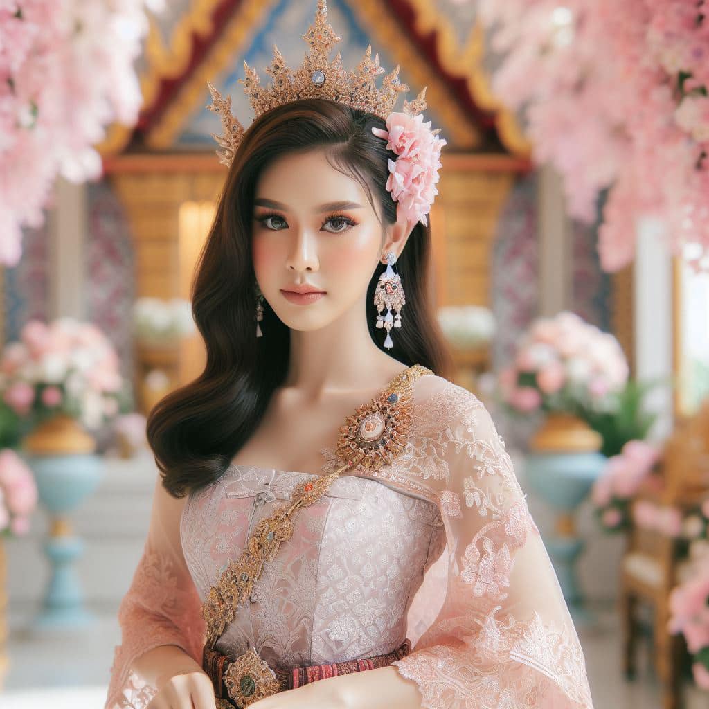 泰國皇室～穿戴傳統服飾的少女