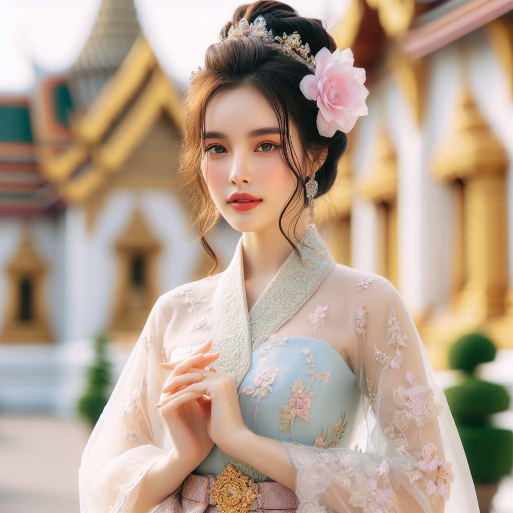 泰國皇室～穿戴傳統服飾的少女