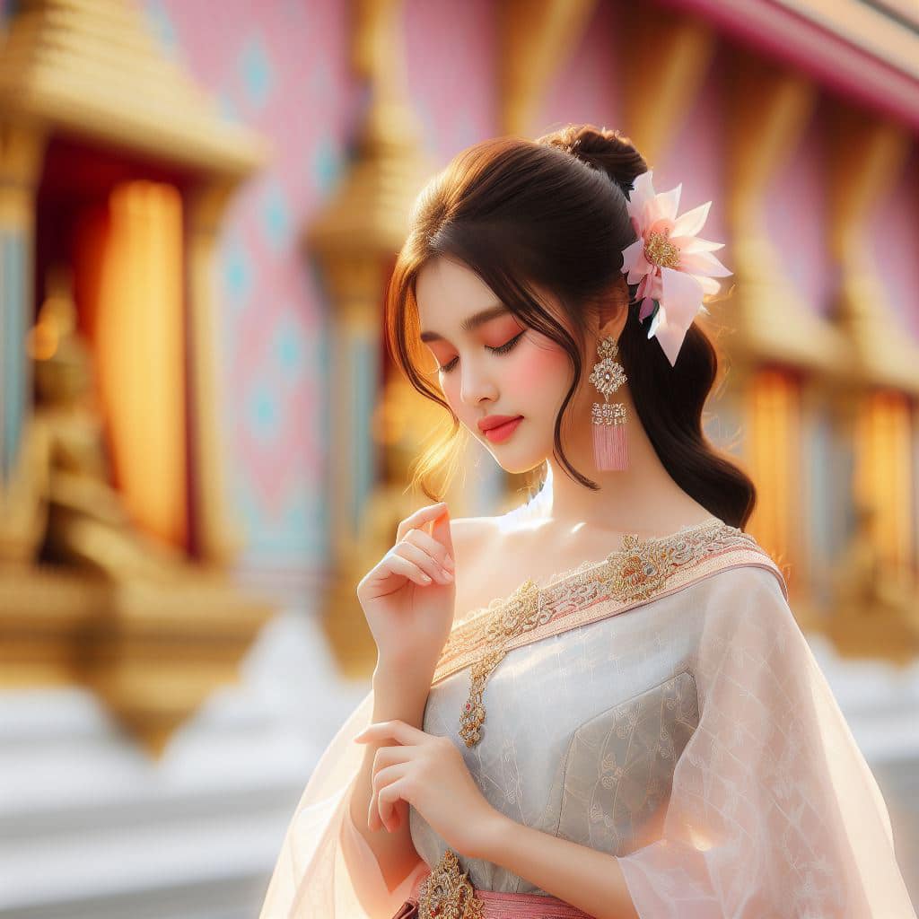 泰國皇室～穿戴傳統服飾的少女