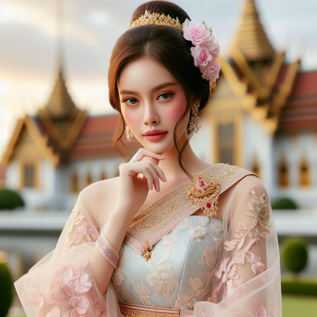 泰國皇室～穿戴傳統服飾的少女
