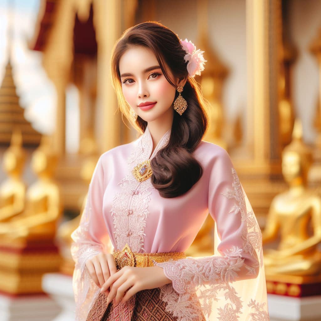 泰國皇室～穿戴傳統服飾的少女
