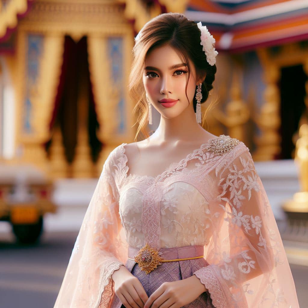 泰國皇室～穿戴傳統服飾的少女