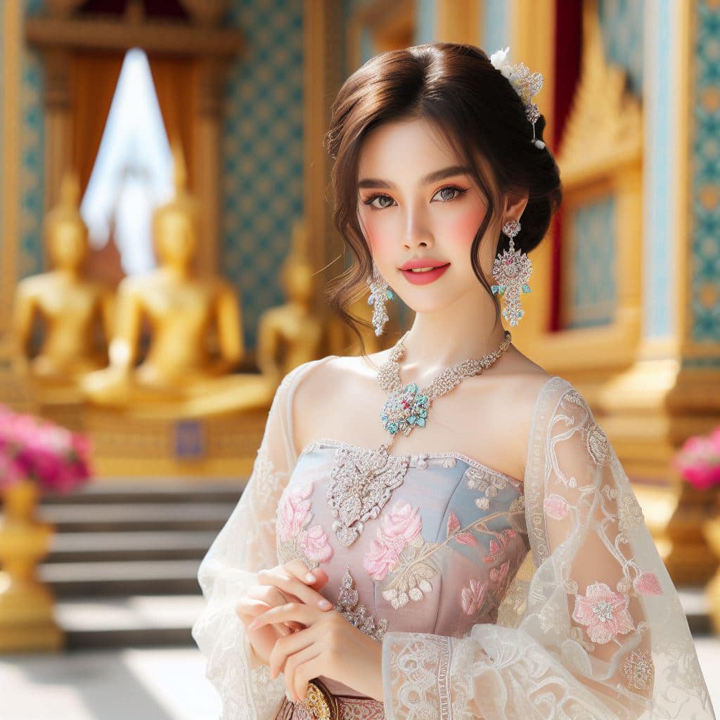 泰國皇室～穿戴傳統服飾的少女