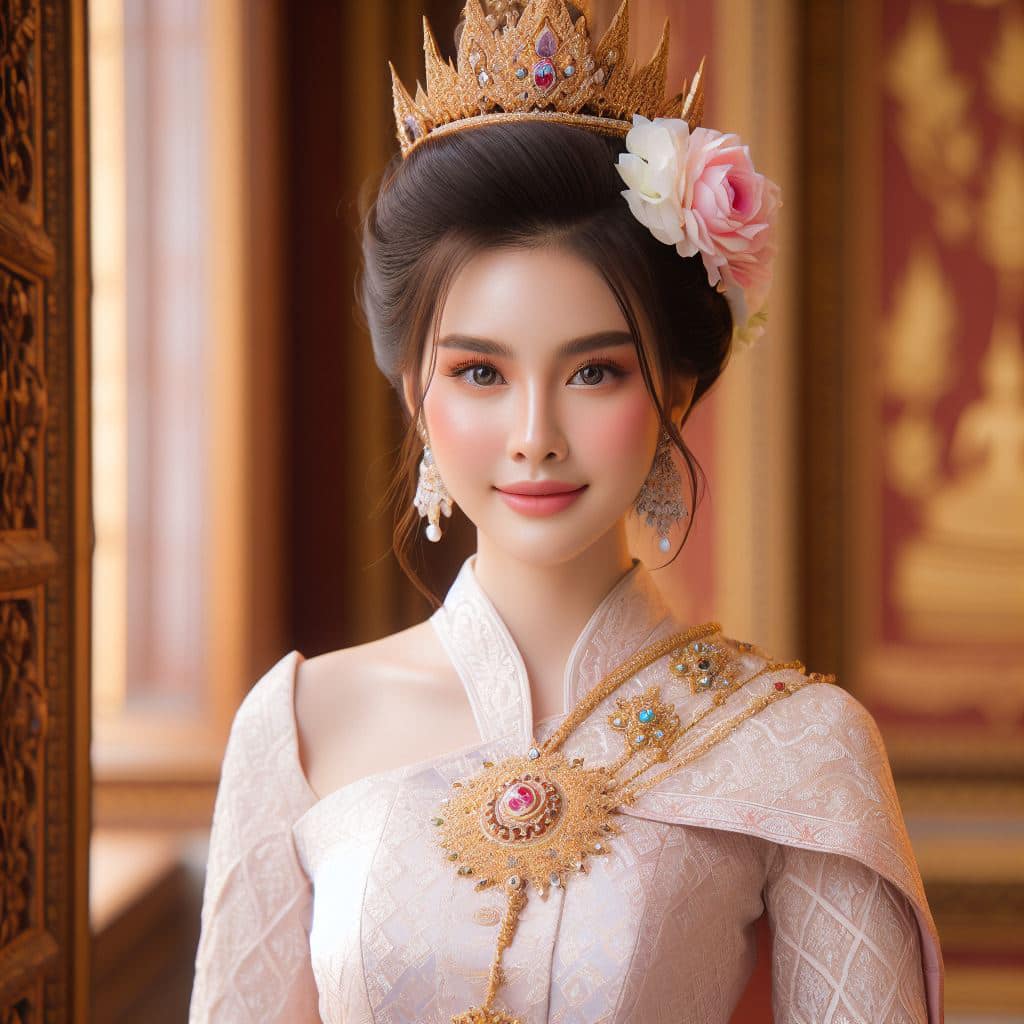 泰國皇室～穿戴傳統服飾的少女