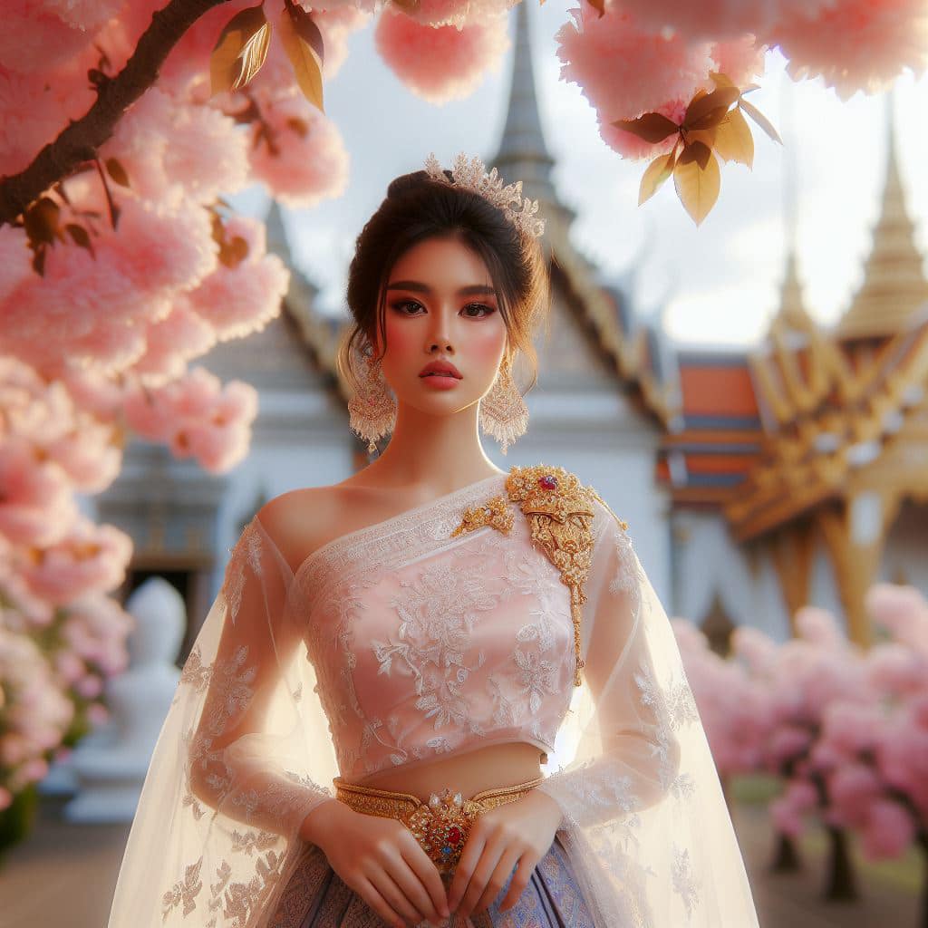 泰國皇室～穿戴傳統服飾的少女
