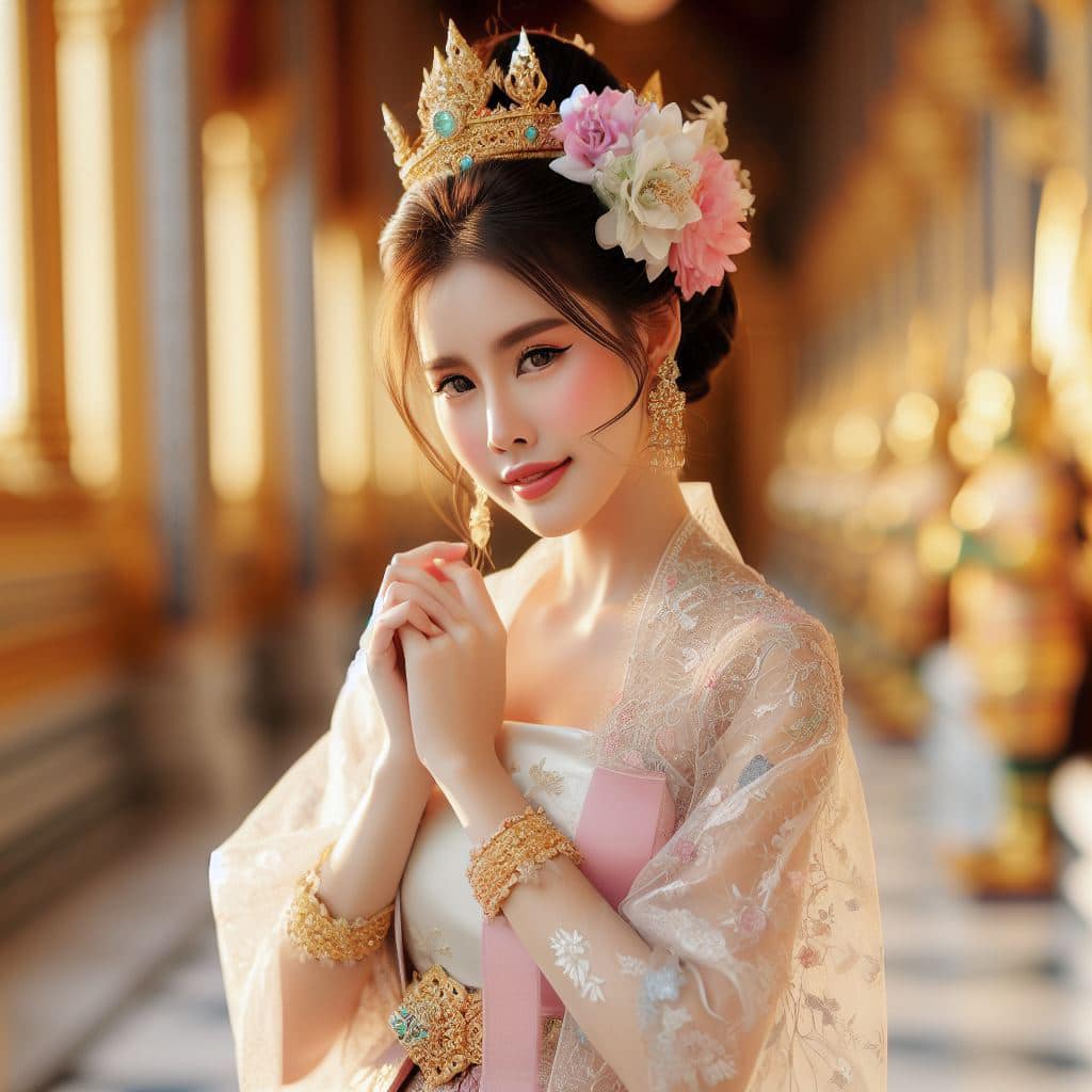 泰國皇室～穿戴傳統服飾的少女