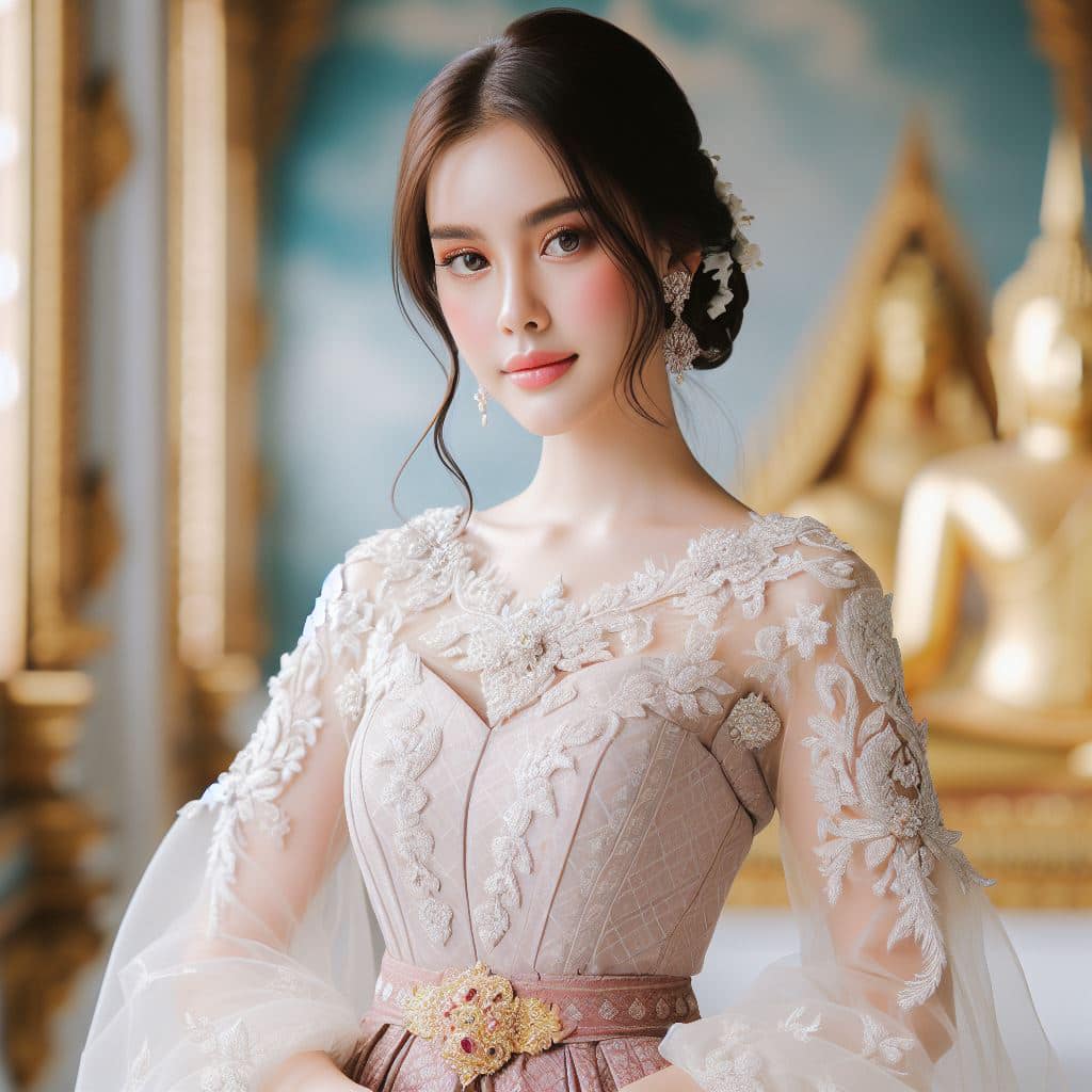 泰國皇室～穿戴傳統服飾的少女