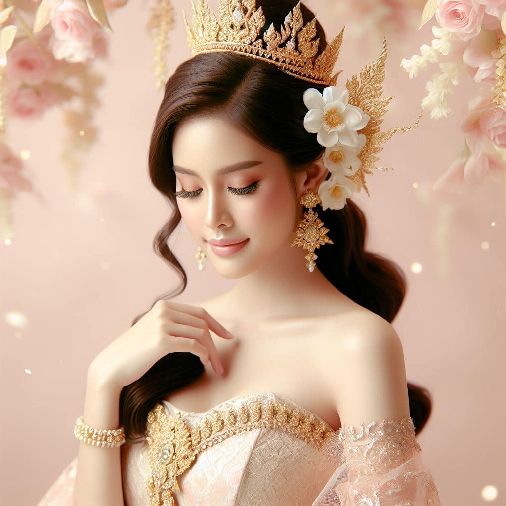 泰國皇室～穿戴傳統服飾的少女