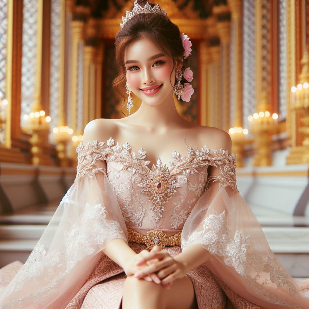 泰國皇室～穿戴傳統服飾的少女