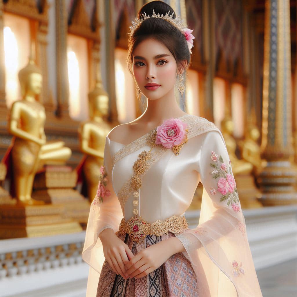 泰國皇室～穿戴傳統服飾的少女