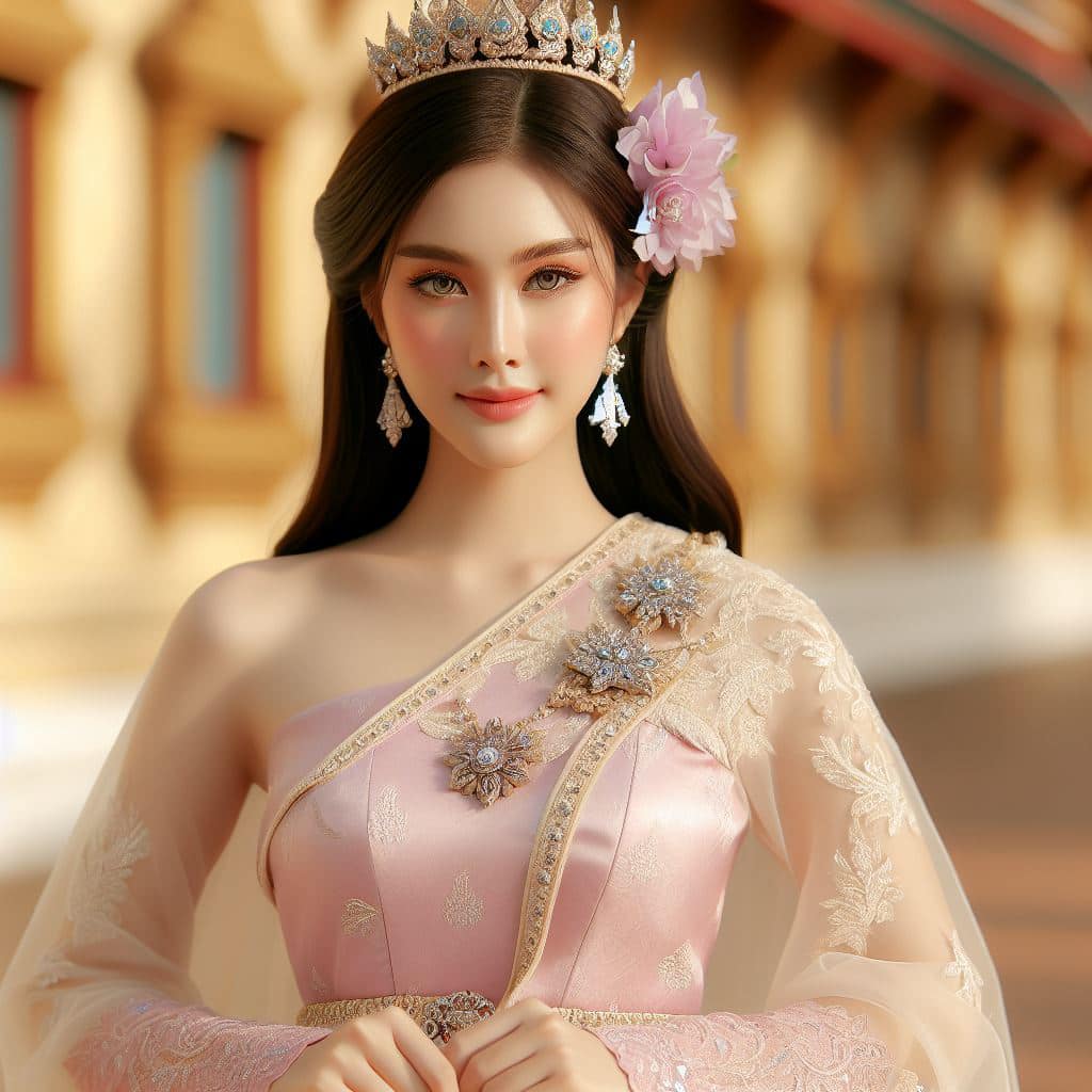 泰國皇室～穿戴傳統服飾的少女