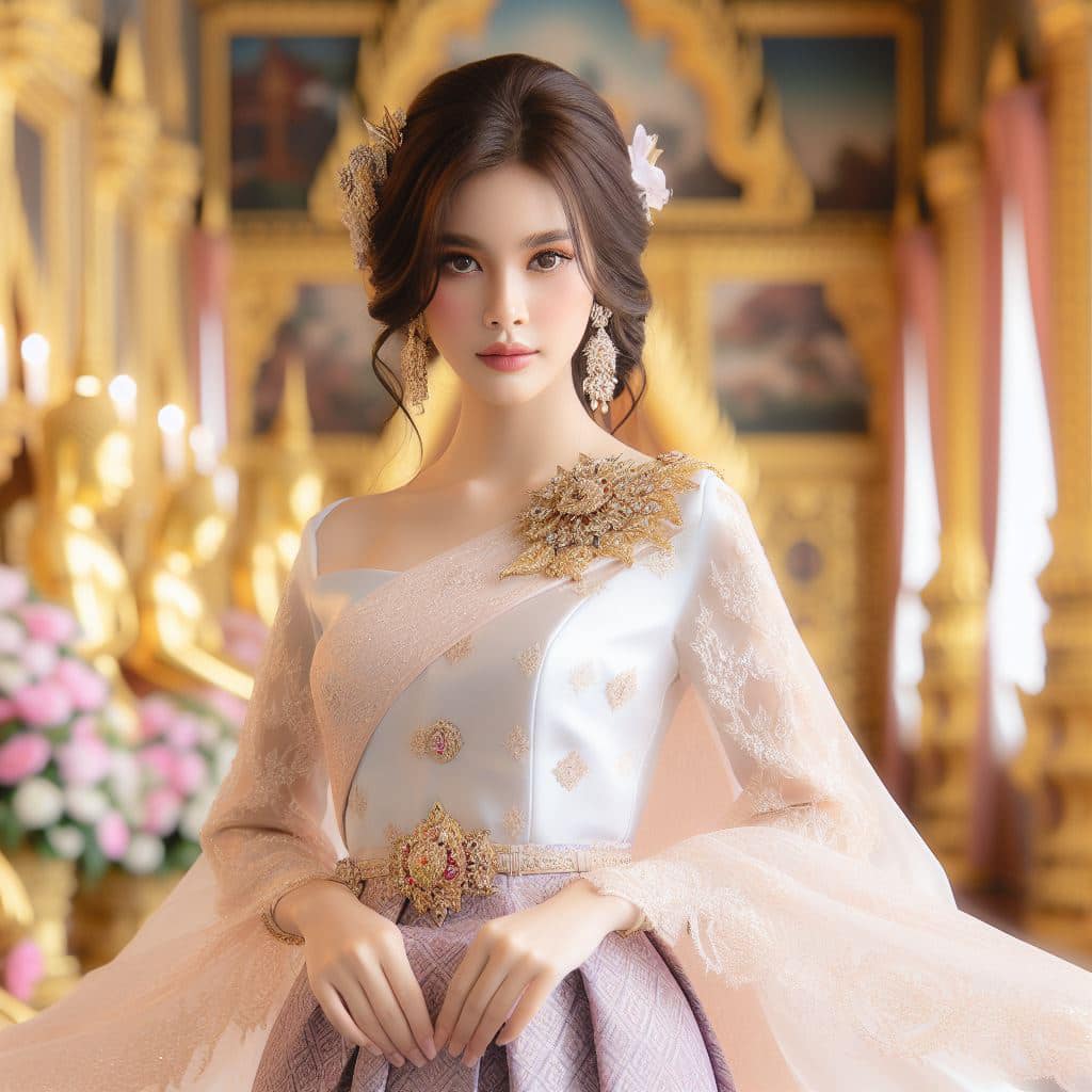 泰國皇室～穿戴傳統服飾的少女
