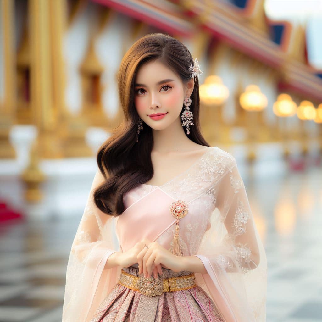 泰國皇室～穿戴傳統服飾的少女