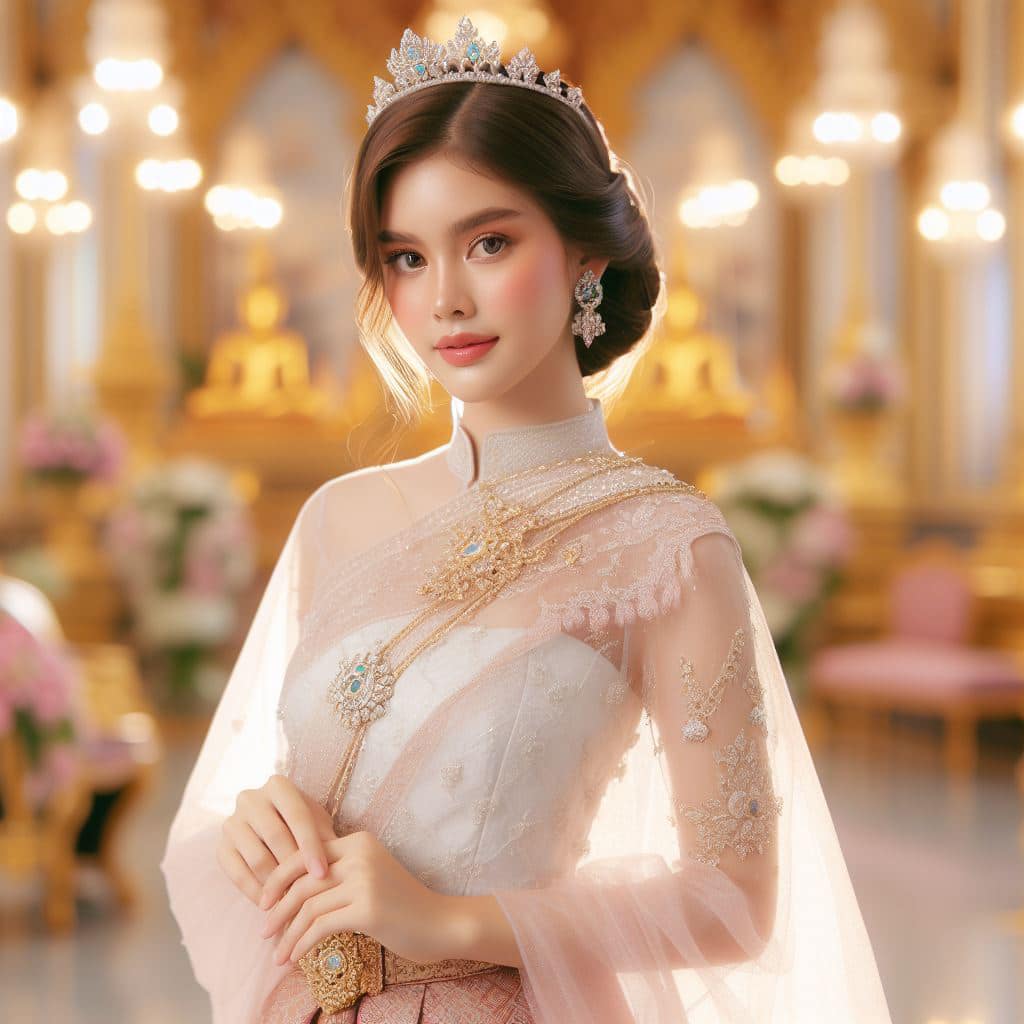 泰國皇室～穿戴傳統服飾的少女