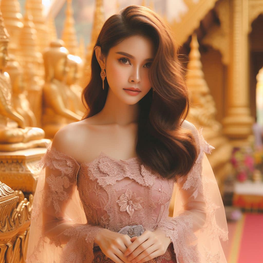 緬甸佛教之美～穿戴傳統服飾的緬甸美女