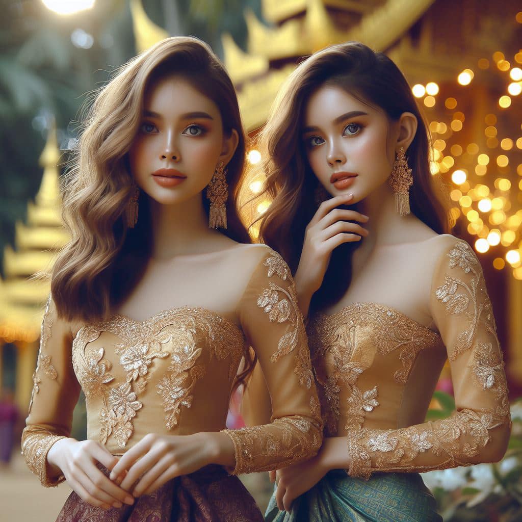 緬甸佛教之美～穿戴傳統服飾的緬甸美女