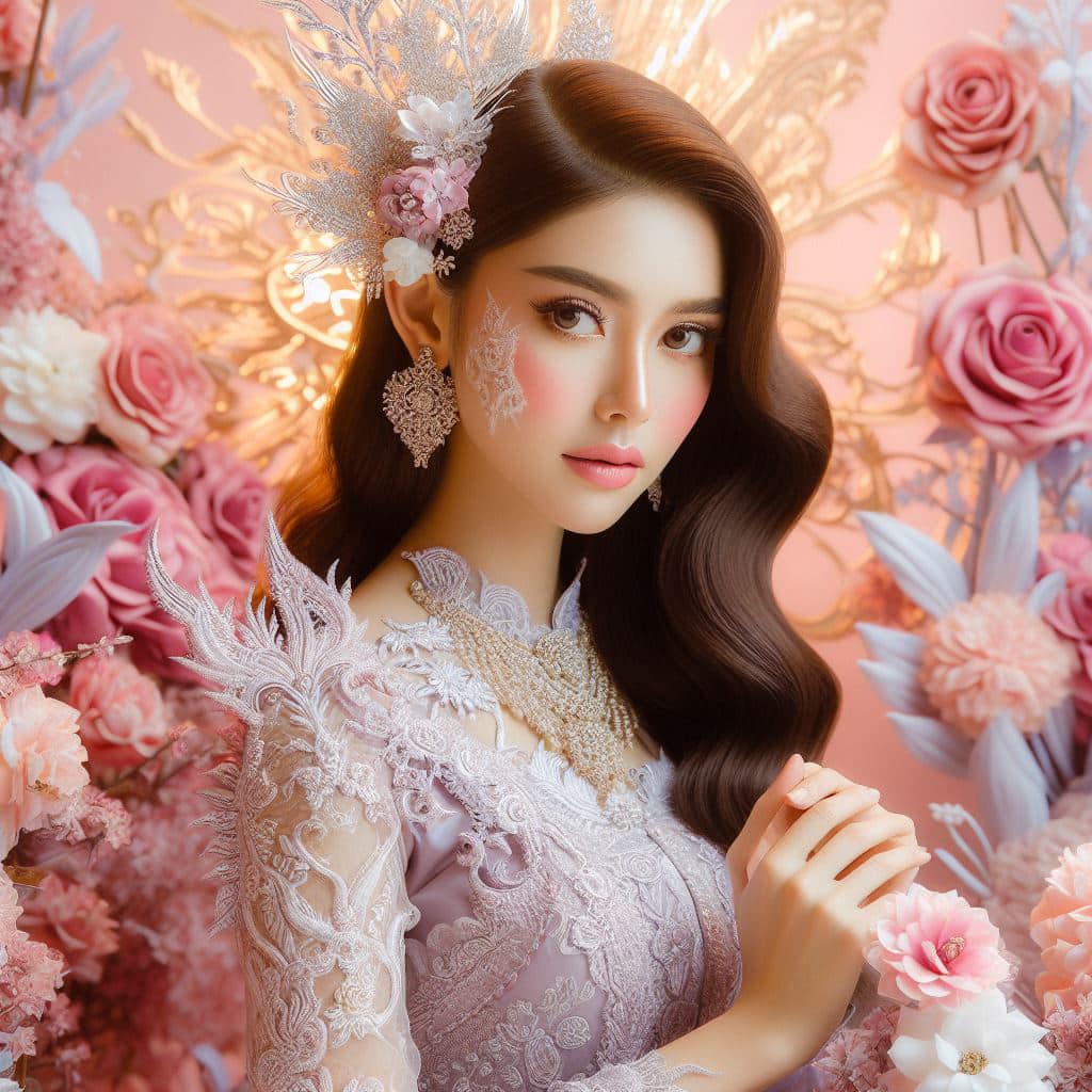 緬甸佛教之美～穿戴傳統服飾的緬甸美女