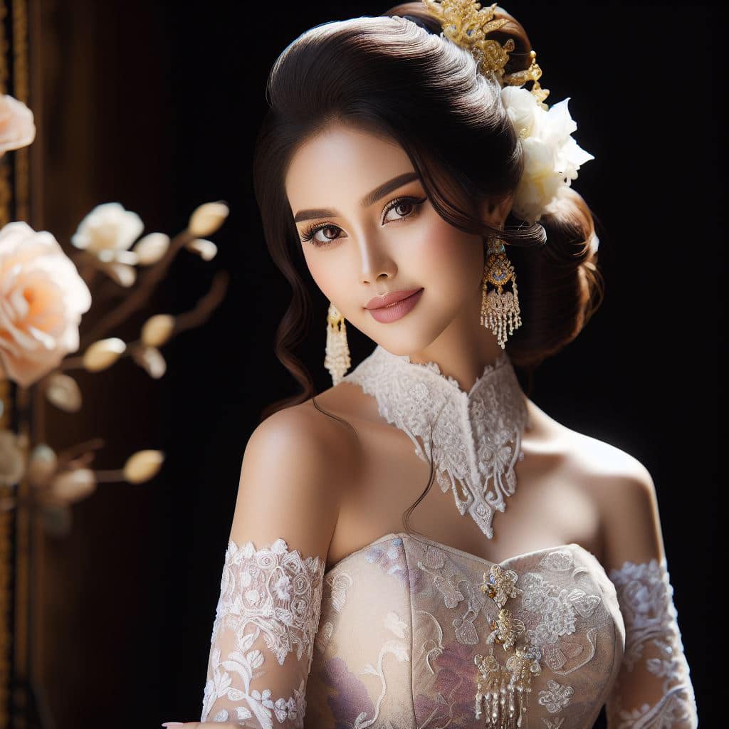 緬甸佛教之美～穿戴傳統服飾的緬甸美女