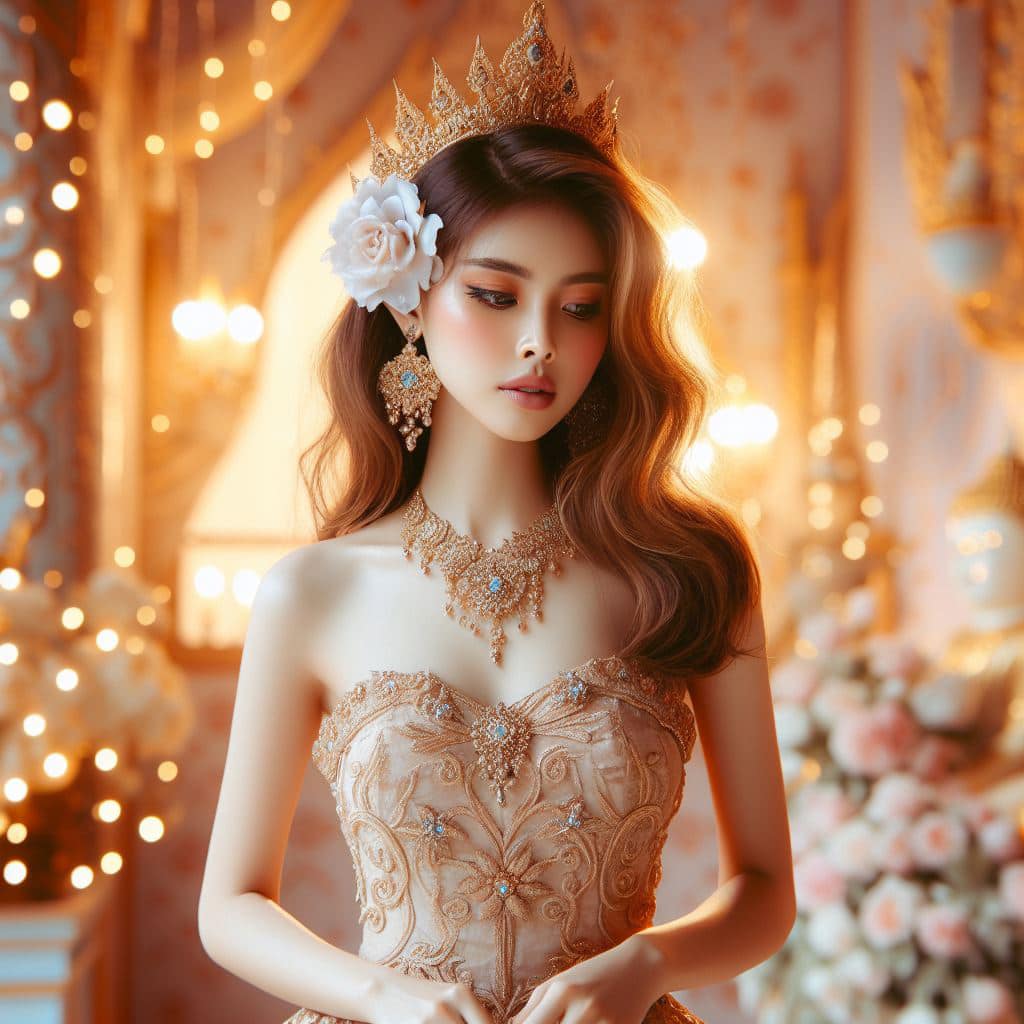 緬甸佛教之美～穿戴傳統服飾的緬甸美女