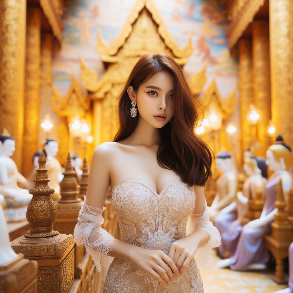 緬甸佛教之美～穿戴傳統服飾的緬甸美女