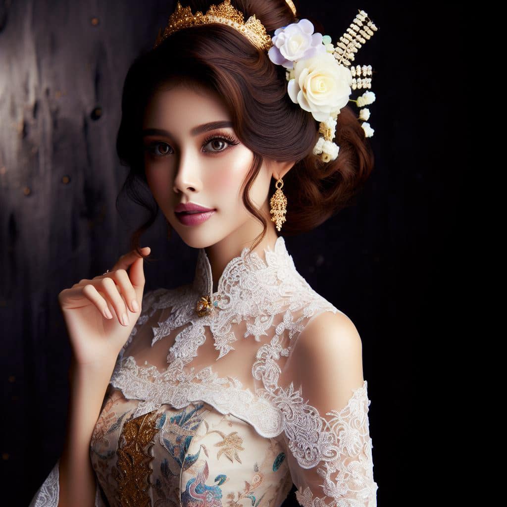 緬甸佛教之美～穿戴傳統服飾的緬甸美女