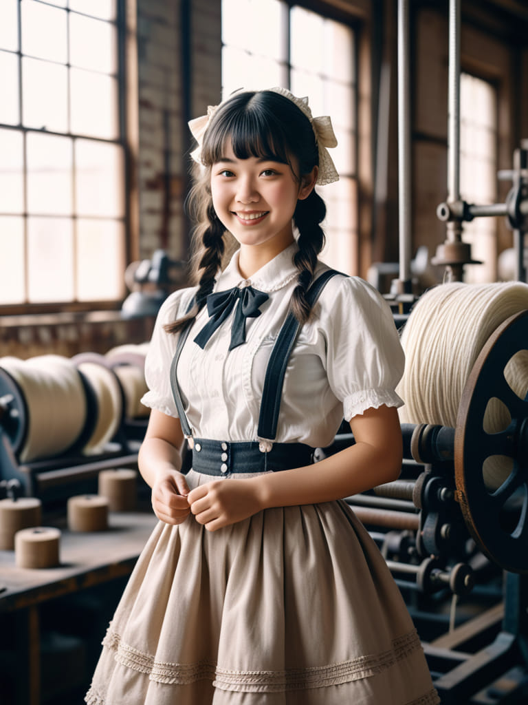 Female spinning factory workers in Taiwan in the 1950s