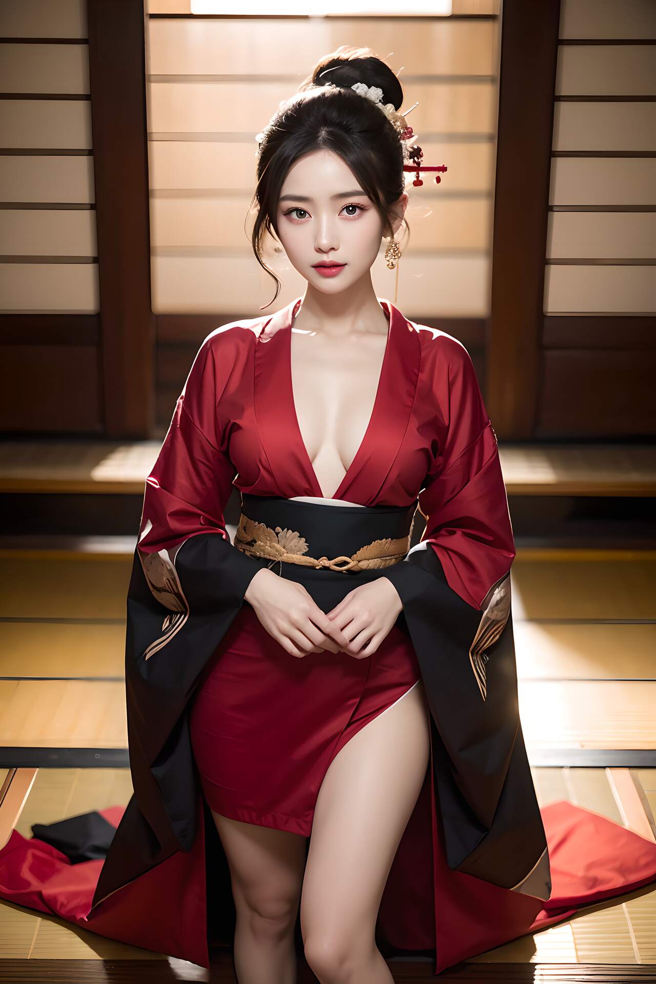 和服小姐姐在溫泉露出