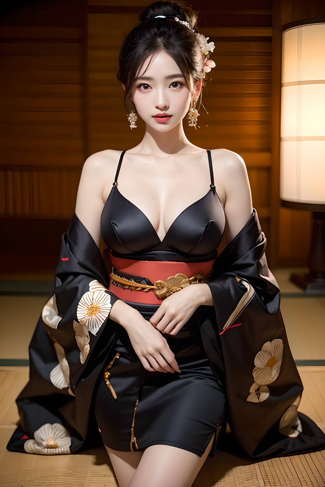 和服小姐姐在溫泉露出