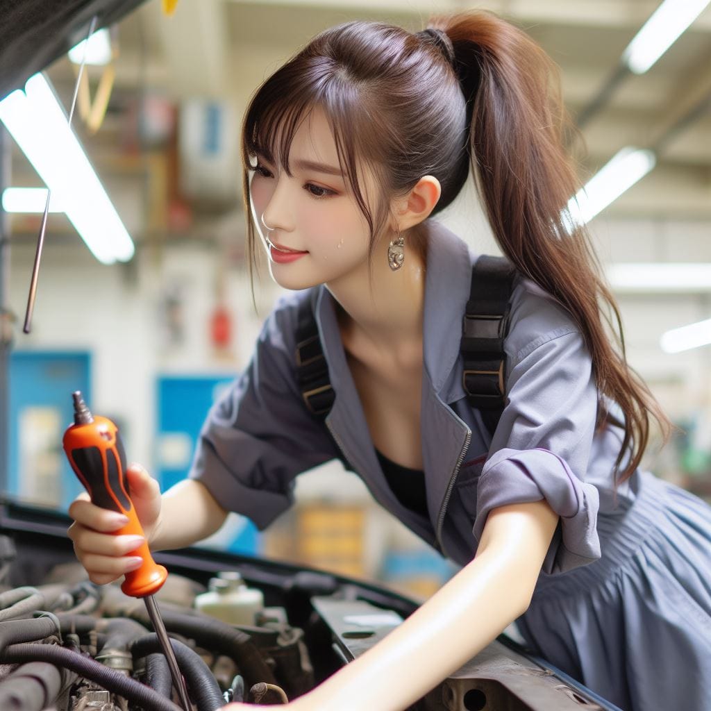 會修車的妹子最正了