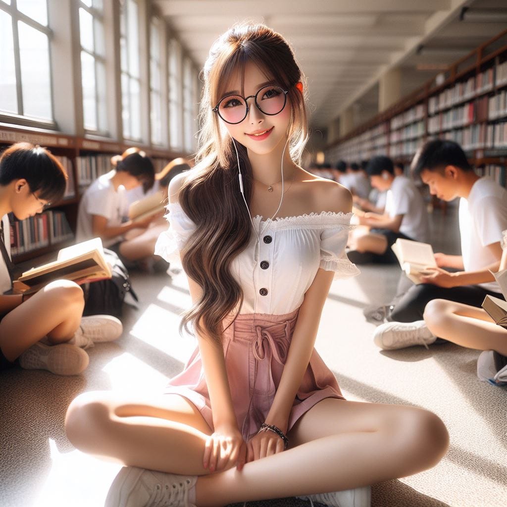 戴眼鏡的妹子多了一份傻氣