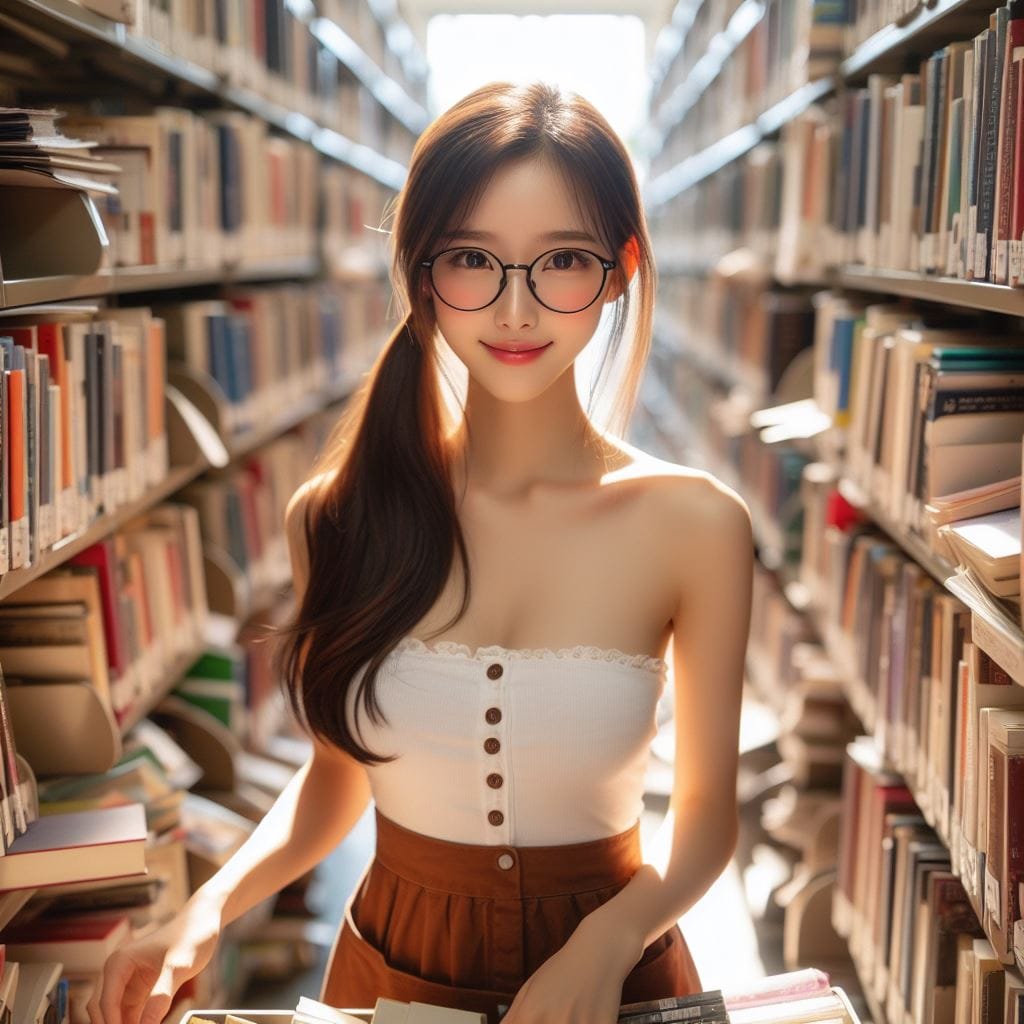 戴眼鏡的妹子多了一份傻氣