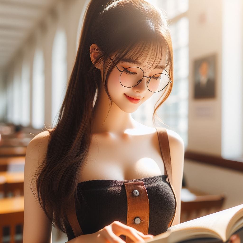戴眼鏡的妹子多了一份傻氣