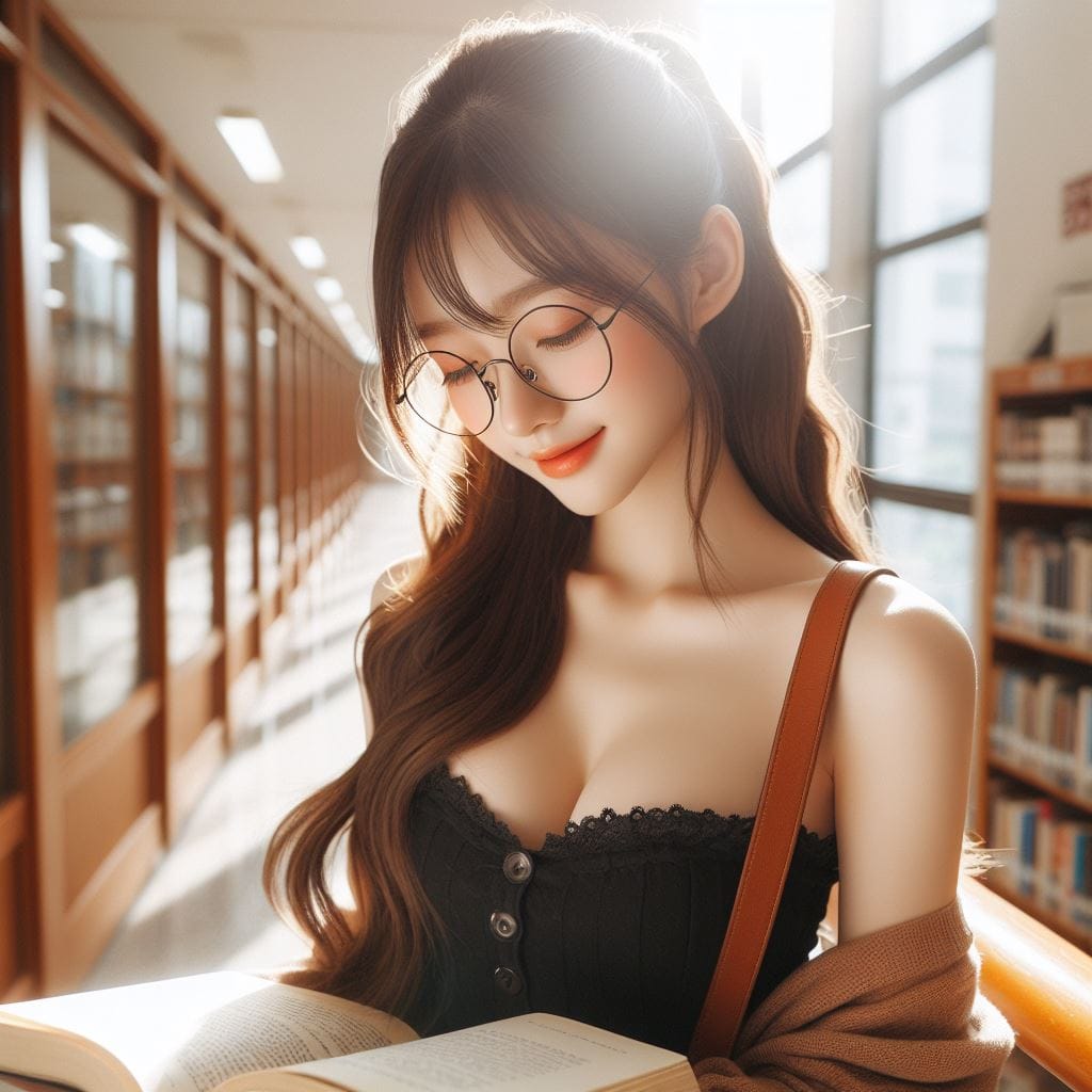 戴眼鏡的妹子多了一份傻氣