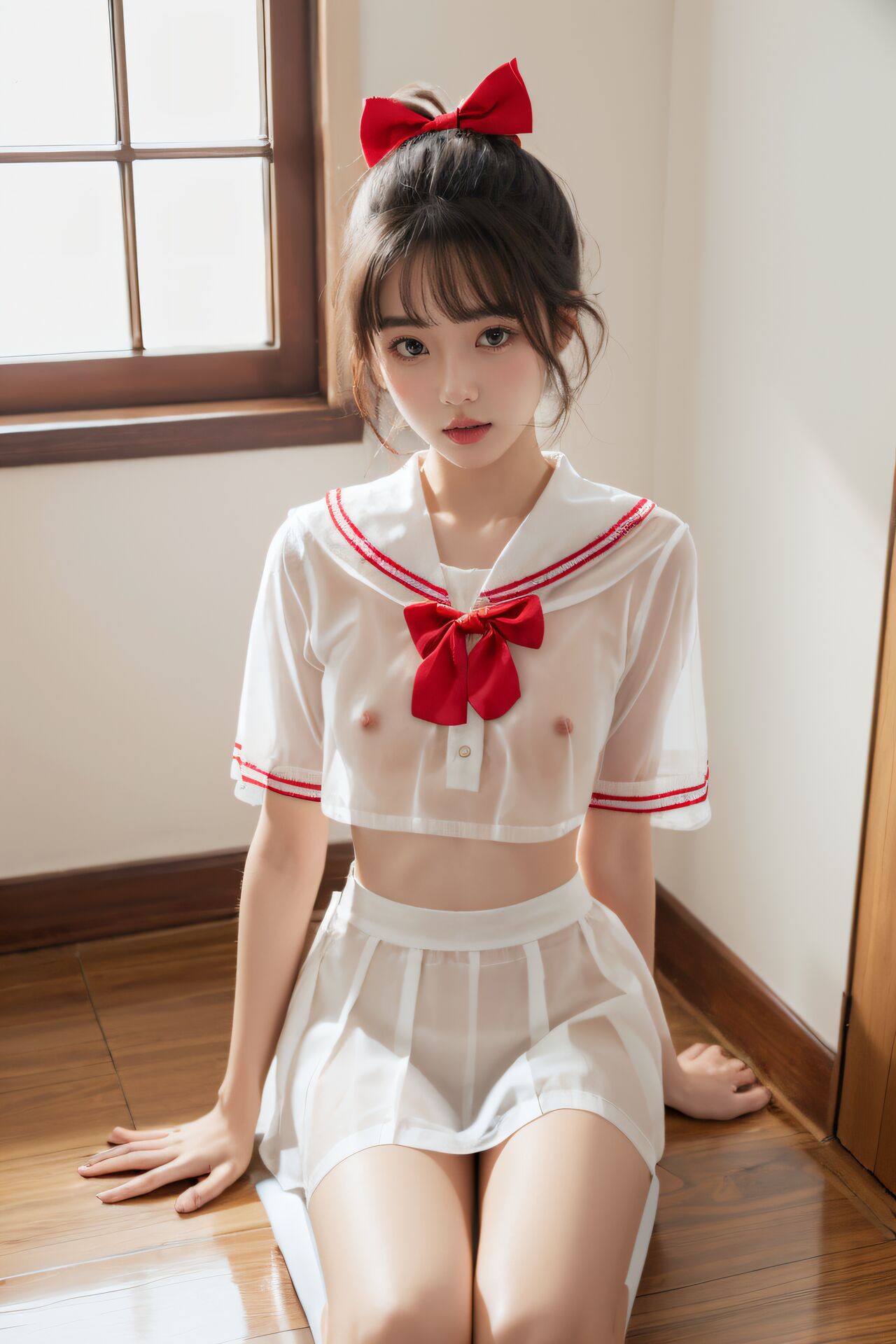 學院校花走廊透明JK風
