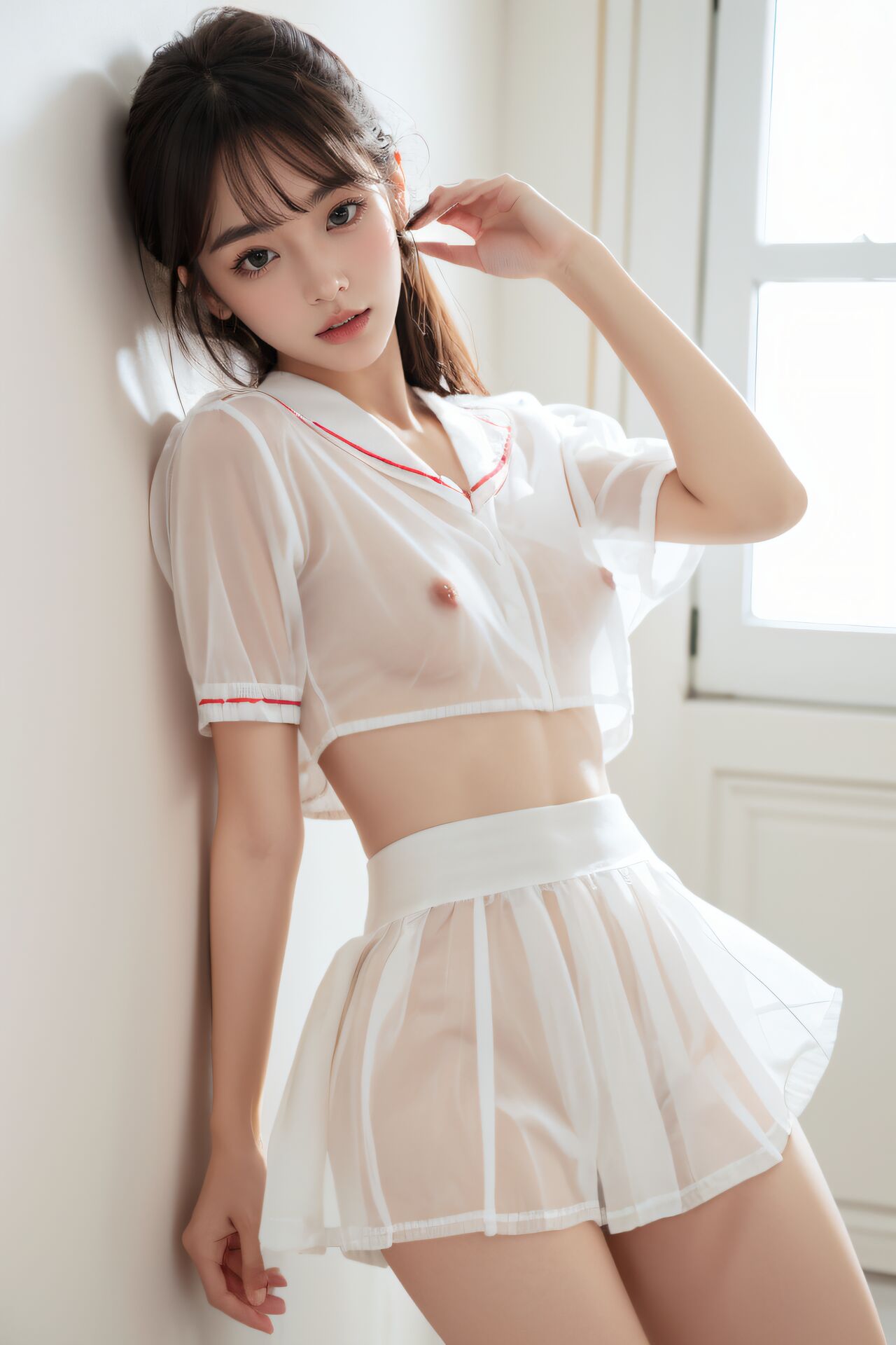 學院校花走廊透明JK風