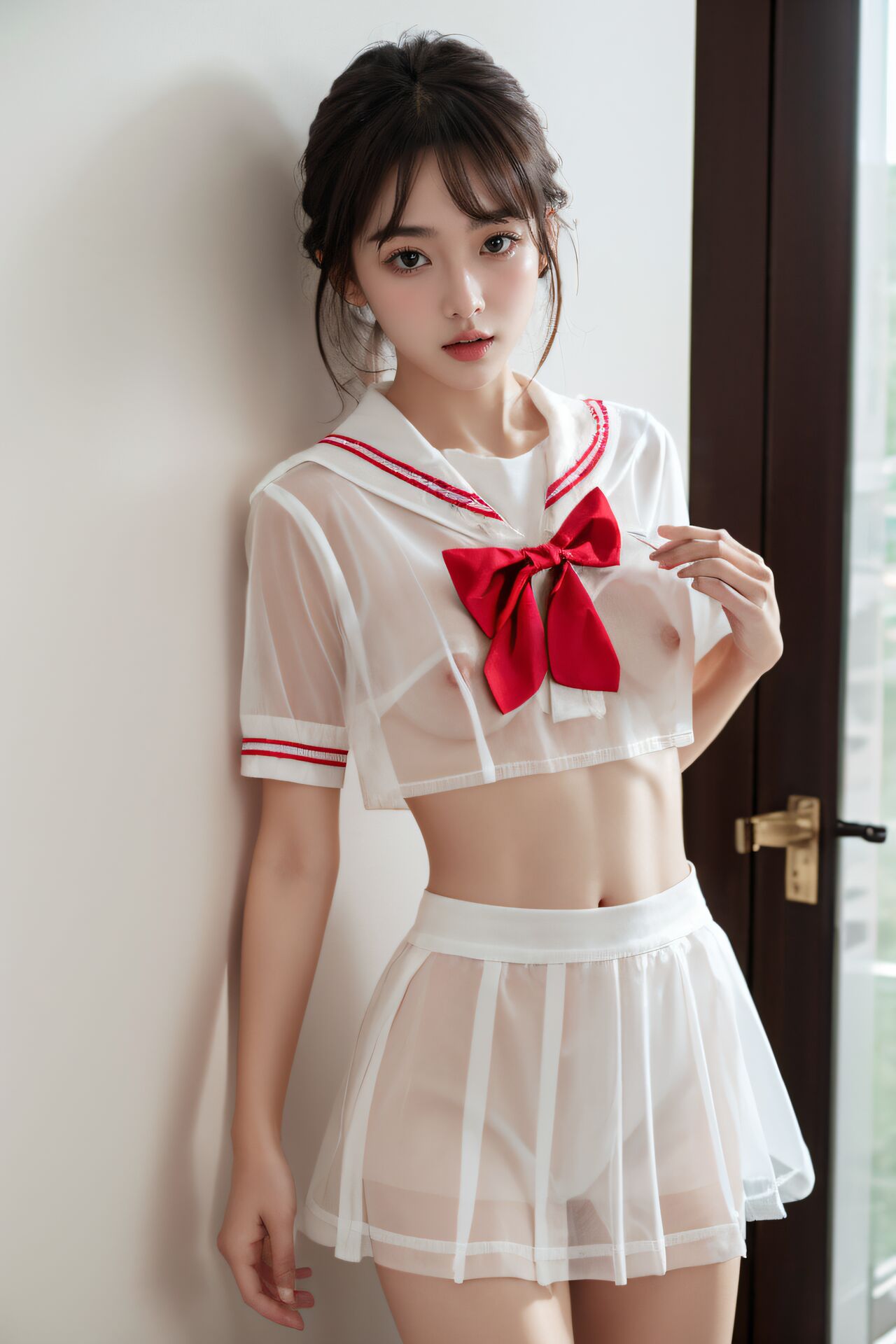 學院校花走廊透明JK風