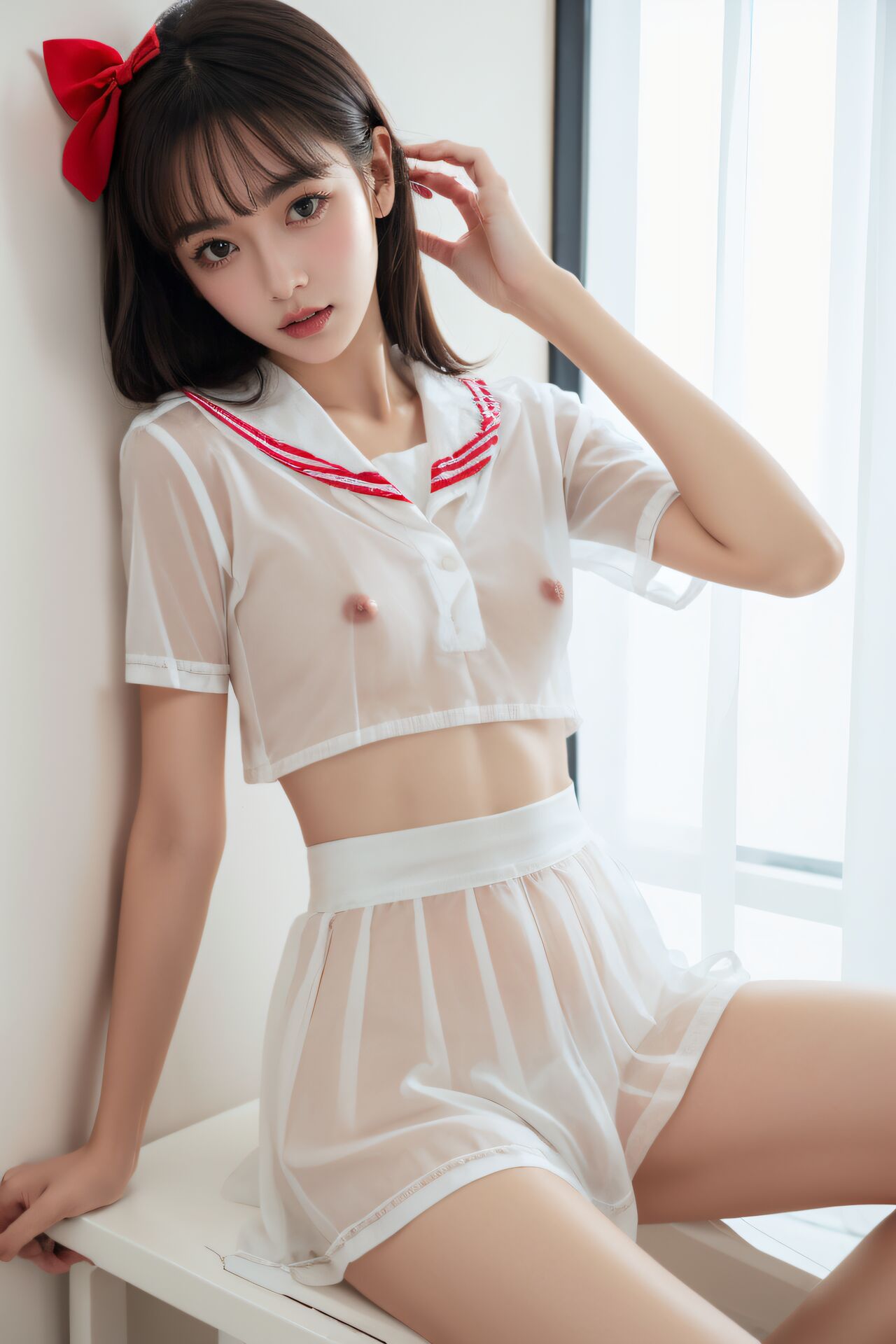 學院校花走廊透明JK風